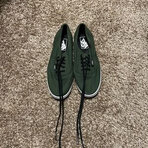 Dark Green Vans, size 7.5 in women’s. Great condition, barley worn